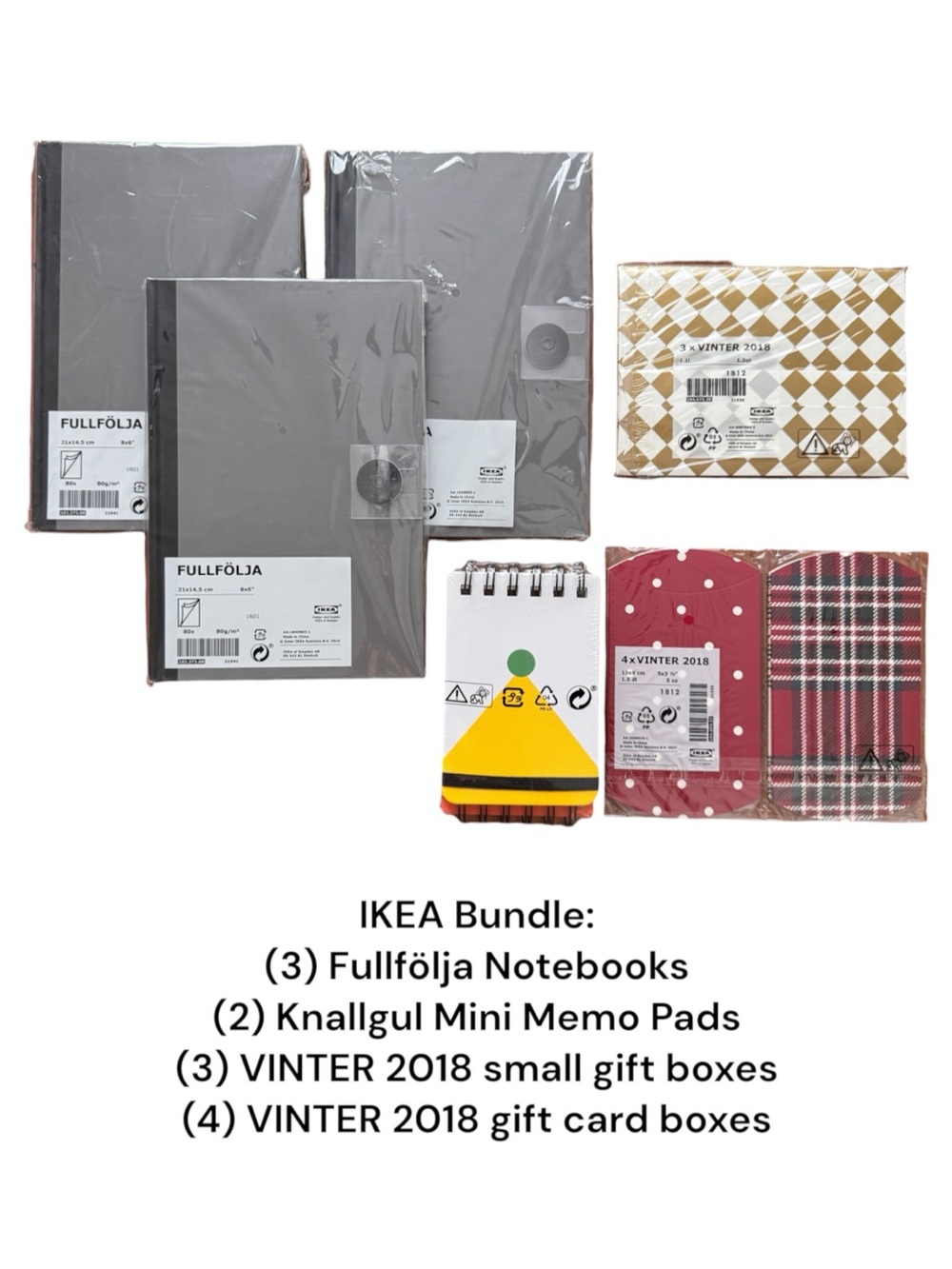 IKEA Stationery Bundle - FULLFÖLJA Notebooks, KNALLGUL, & VINTER 2018